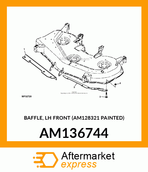 BAFFLE, LH FRONT (AM128321 PAINTED) AM136744