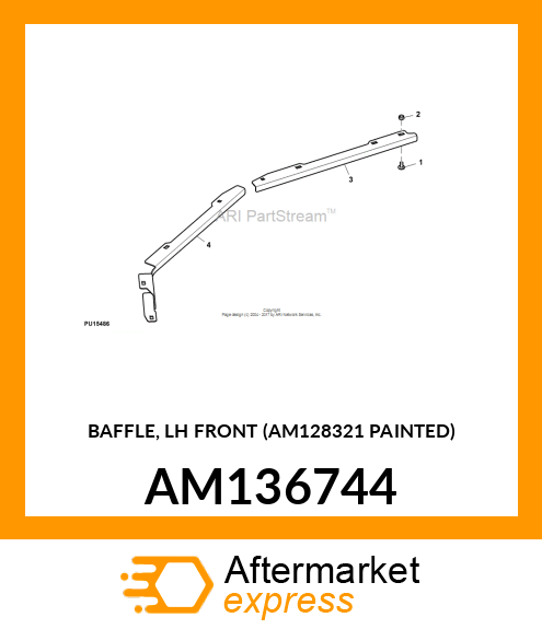 BAFFLE, LH FRONT (AM128321 PAINTED) AM136744