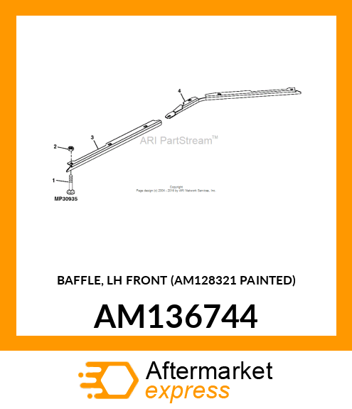 BAFFLE, LH FRONT (AM128321 PAINTED) AM136744