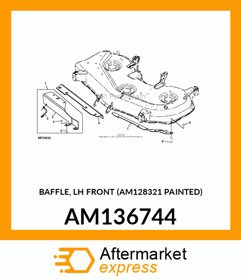 BAFFLE, LH FRONT (AM128321 PAINTED) AM136744