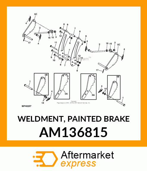 WELDMENT, PAINTED BRAKE AM136815