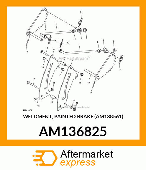 WELDMENT, PAINTED BRAKE (AM138561) AM136825