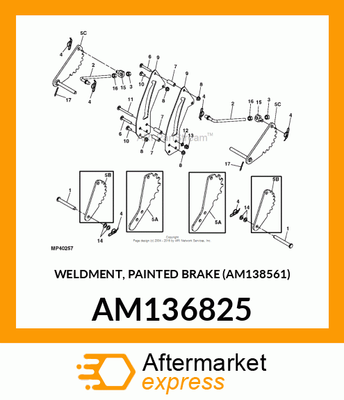 WELDMENT, PAINTED BRAKE (AM138561) AM136825