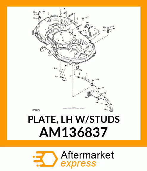 PLATE, LH W/STUDS AM136837