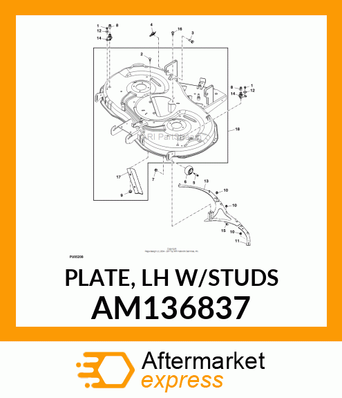 PLATE, LH W/STUDS AM136837