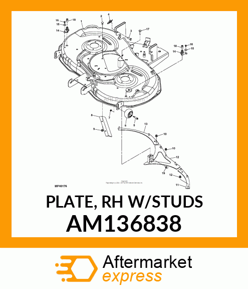 PLATE, RH W/STUDS AM136838