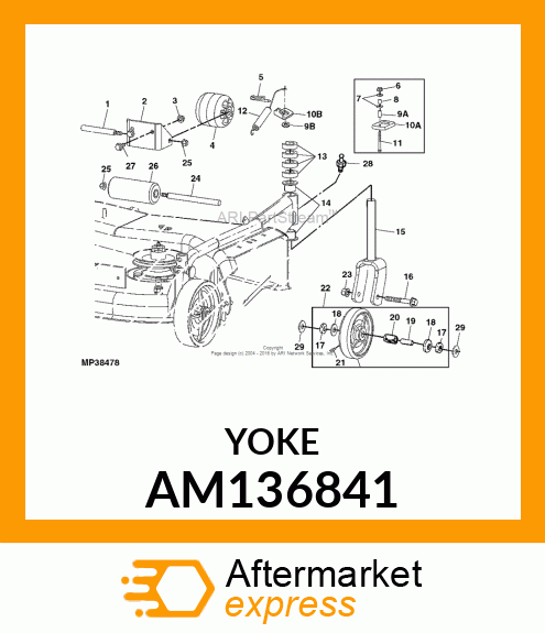 ARM, WELDED CASTER (AM117874 PT) AM136841