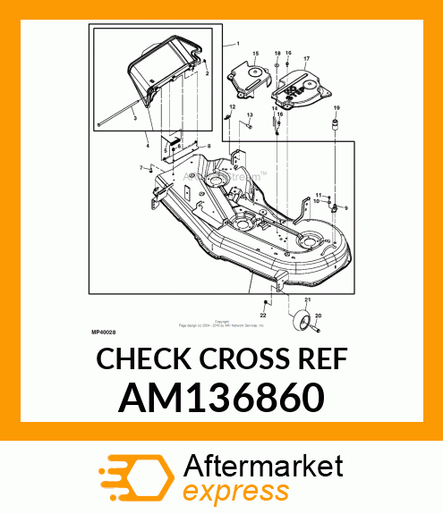 Mower Deck - DECK WELDED, W/ CHUTE & LABELS -54C AM136860