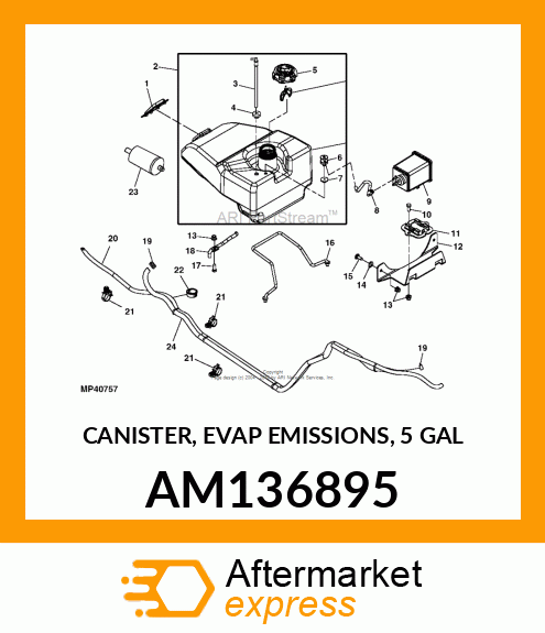 CANISTER, EVAP EMISSIONS, 5 GAL AM136895