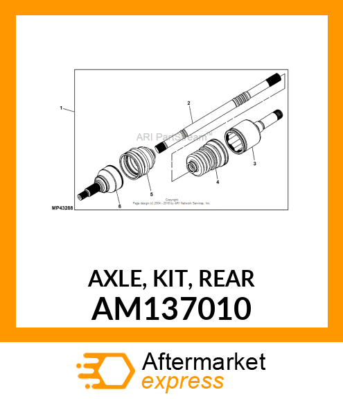 AXLE, KIT, REAR AM137010