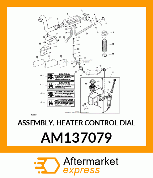 ASSEMBLY, HEATER CONTROL DIAL AM137079