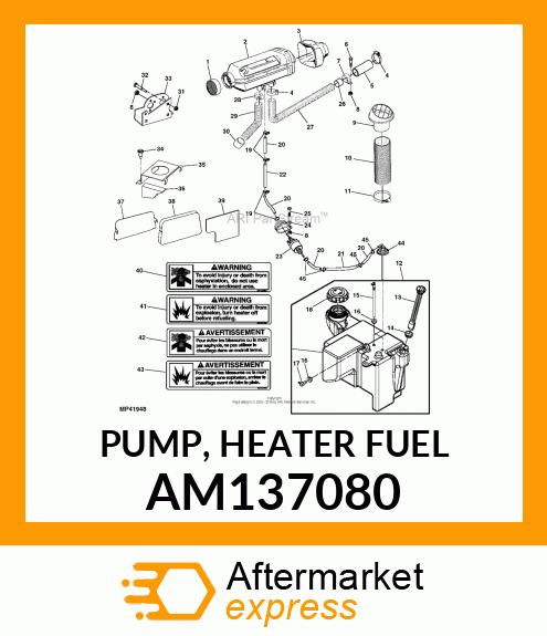 PUMP, HEATER FUEL AM137080