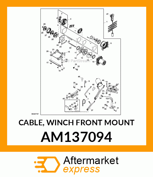 CABLE, WINCH FRONT MOUNT AM137094