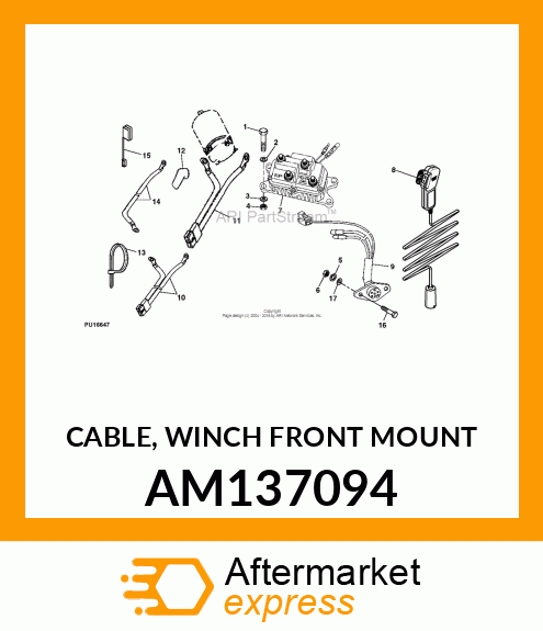 CABLE, WINCH FRONT MOUNT AM137094