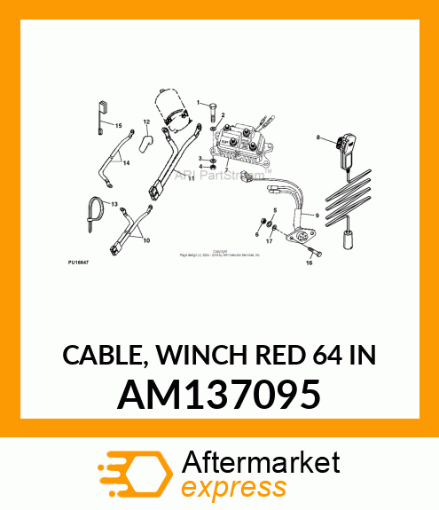 CABLE, WINCH RED 64 IN AM137095