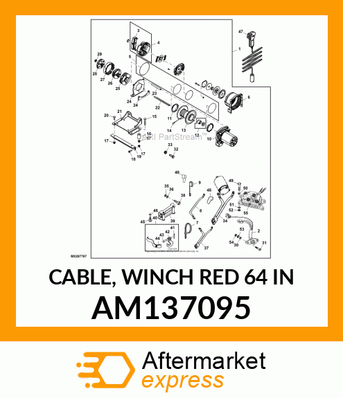 CABLE, WINCH RED 64 IN AM137095