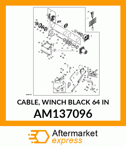 CABLE, WINCH BLACK 64 IN AM137096