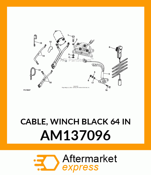 CABLE, WINCH BLACK 64 IN AM137096