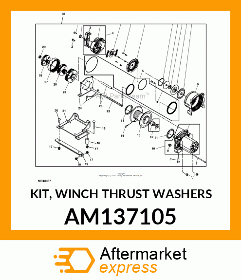 KIT, WINCH THRUST WASHERS AM137105