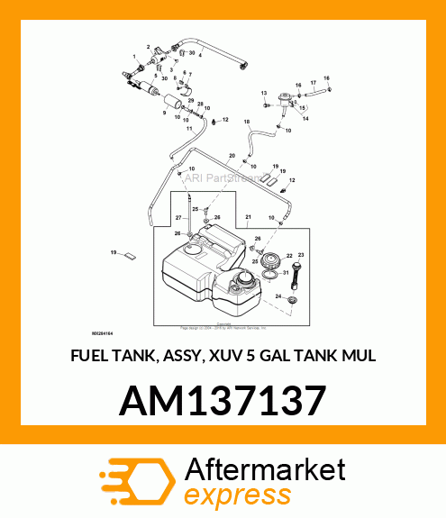 FUEL TANK, ASSY, XUV 5 GAL TANK MUL AM137137