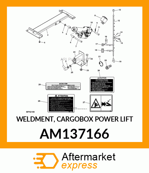 WELDMENT, CARGOBOX POWER LIFT AM137166