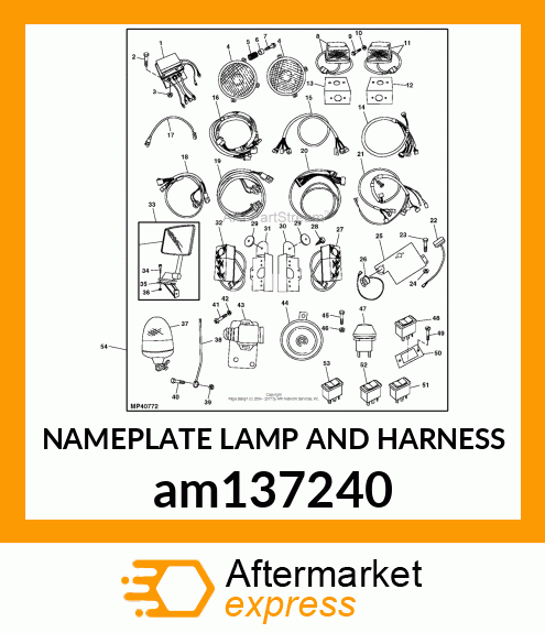 NAMEPLATE LAMP AND HARNESS am137240