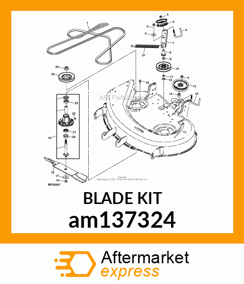 MOWER BLADE KIT, 38 SIDE DISCHARGE am137324