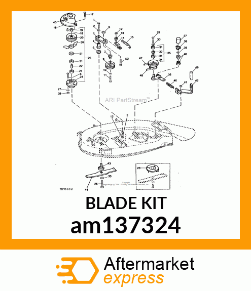 MOWER BLADE KIT, 38 SIDE DISCHARGE am137324