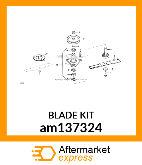 MOWER BLADE KIT, 38 SIDE DISCHARGE am137324