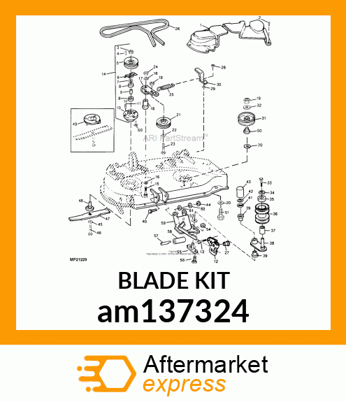 MOWER BLADE KIT, 38 SIDE DISCHARGE am137324