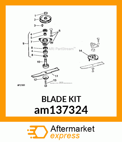 MOWER BLADE KIT, 38 SIDE DISCHARGE am137324