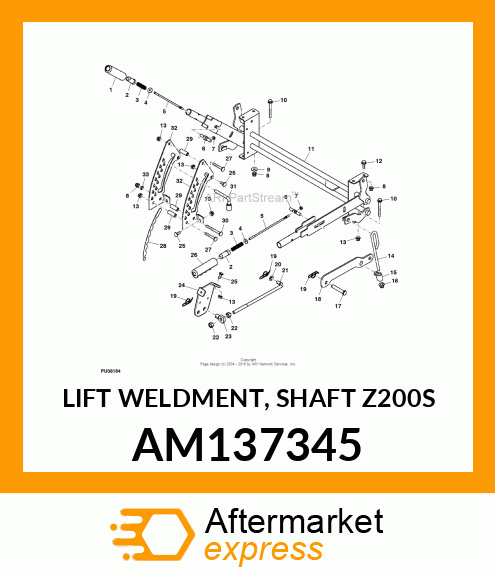 LIFT WELDMENT, SHAFT Z200S AM137345