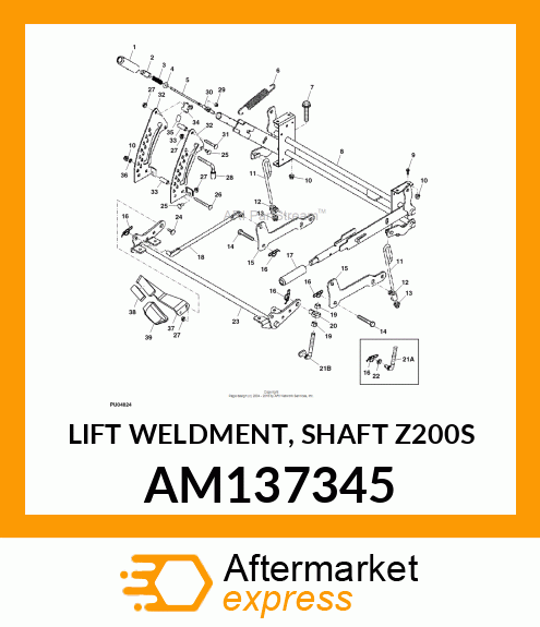 LIFT WELDMENT, SHAFT Z200S AM137345