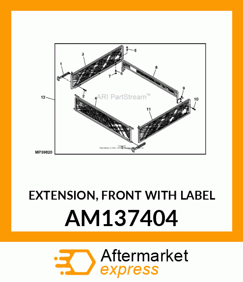 EXTENSION, FRONT WITH LABEL AM137404