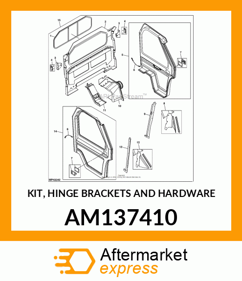 KIT, HINGE BRACKETS AND HARDWARE AM137410