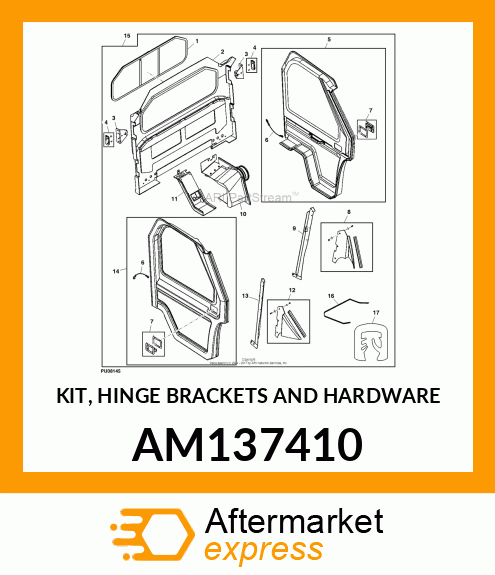 KIT, HINGE BRACKETS AND HARDWARE AM137410