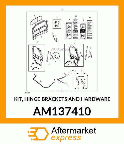 KIT, HINGE BRACKETS AND HARDWARE AM137410