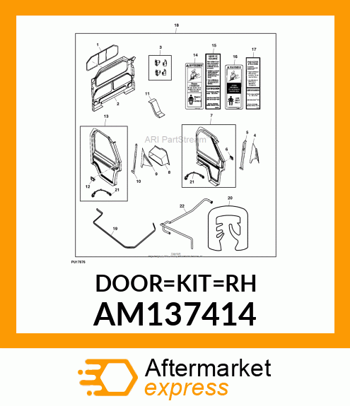 KIT, RIGHT DOOR AM137414