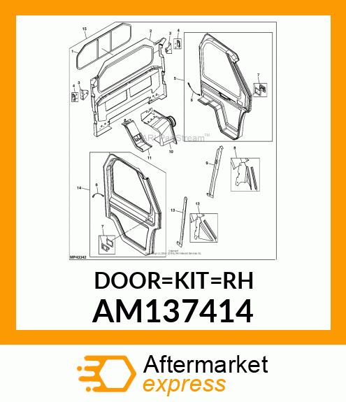 KIT, RIGHT DOOR AM137414