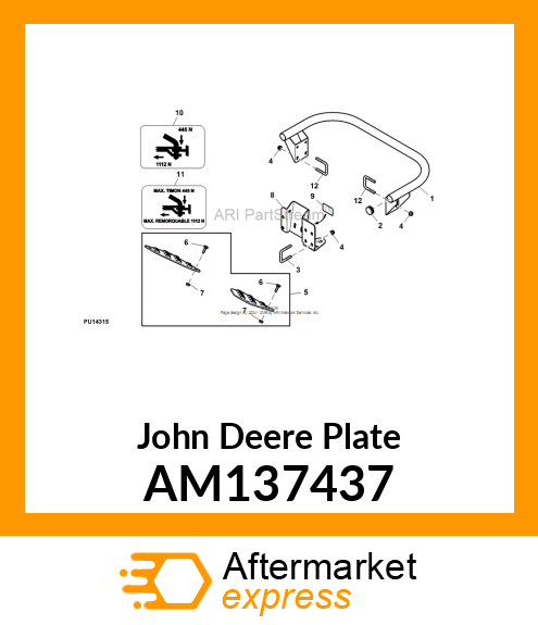 KIT, PLATES, FOOT REST EXTENSIONS AM137437