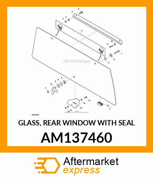 GLASS, REAR WINDOW WITH SEAL AM137460