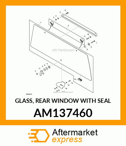 GLASS, REAR WINDOW WITH SEAL AM137460