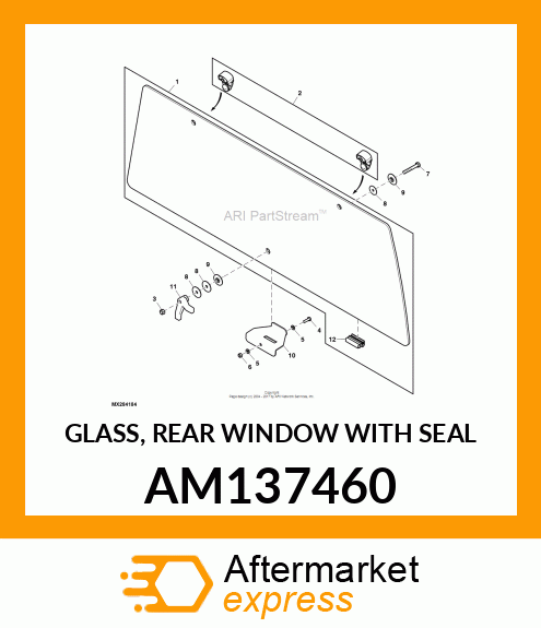 GLASS, REAR WINDOW WITH SEAL AM137460