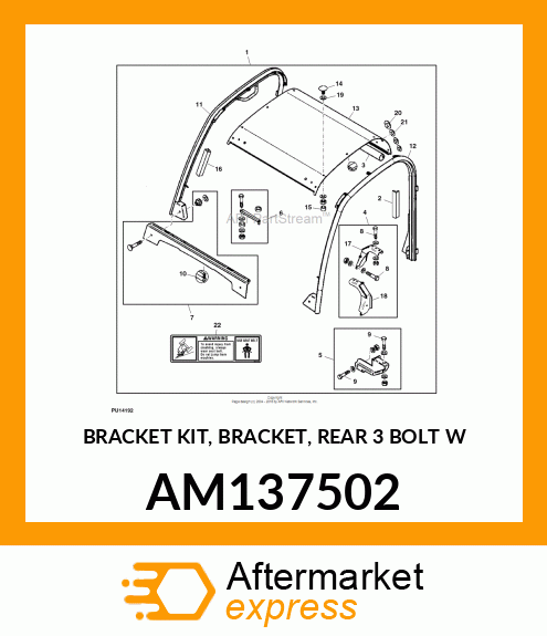 BRACKET KIT, BRACKET, REAR 3 BOLT W AM137502