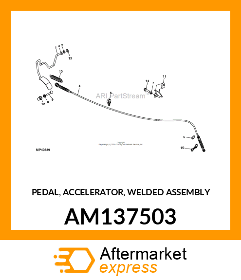 PEDAL, ACCELERATOR, WELDED ASSEMBLY AM137503