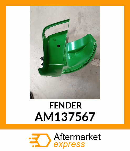 FENDER, FRONT RIGHT W/LABEL (GREEN) AM137567