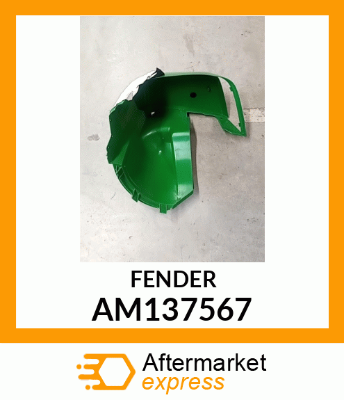 FENDER, FRONT RIGHT W/LABEL (GREEN) AM137567