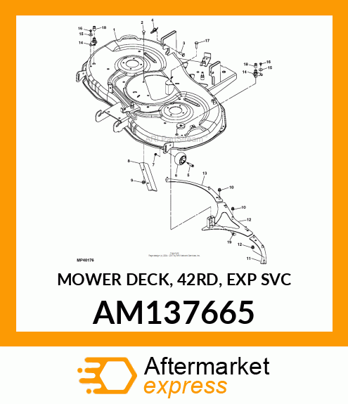 MOWER DECK, 42RD, EXP SVC AM137665