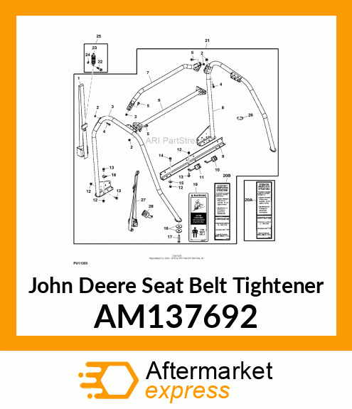 SEAT BELT TIGHTENER, KIT, SEAT BELT AM137692