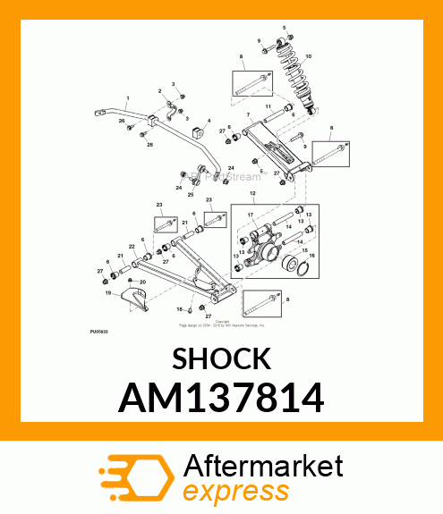 SHOCK ABSORBER, SHOCK ABSORBER W/SP AM137814